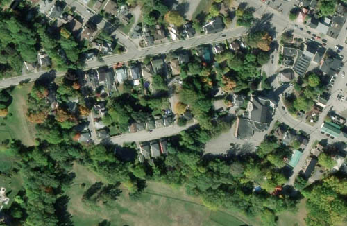 satellite view of Delhi Park and Chapel Street neighbourhood in Picton, Ontario