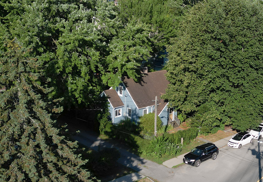 aerial view of house for sale in Picton Ontario Canada